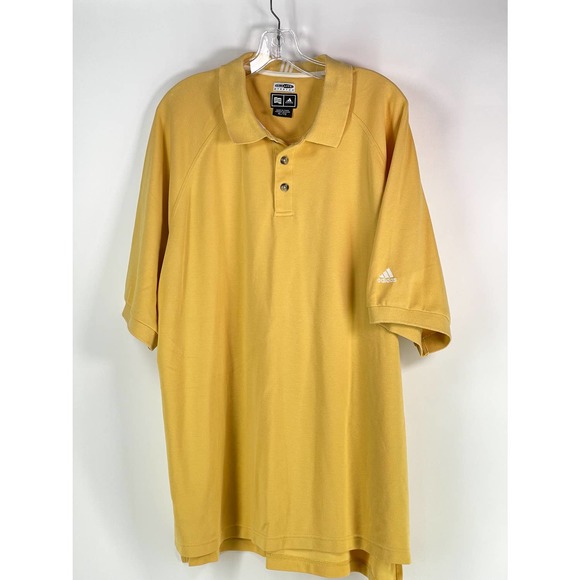adidas Other - Adidas Climalite Stretch Yellow Men's Polo Shirt sz XL Cotton Polyester Spandex